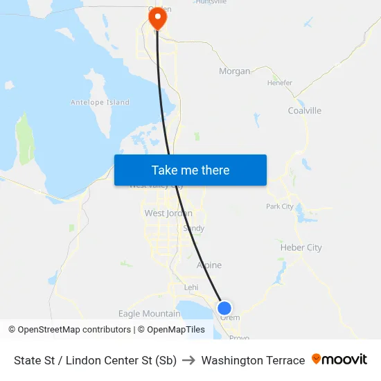State St / Lindon Center St (Sb) to Washington Terrace map