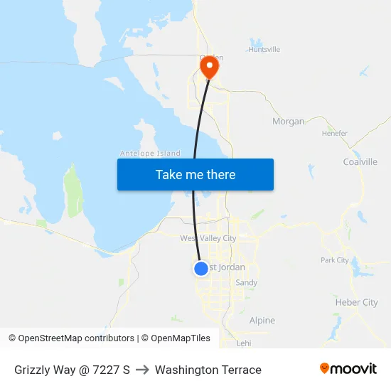 Grizzly Way @ 7227 S to Washington Terrace map