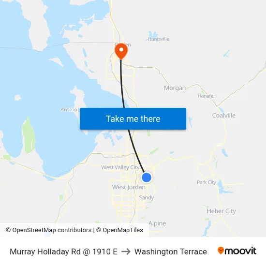 Murray Holladay Rd @ 1910 E to Washington Terrace map