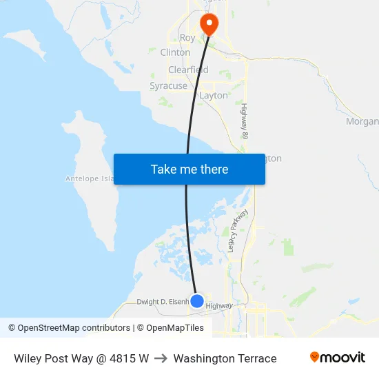 Wiley Post Way @ 4815 W to Washington Terrace map