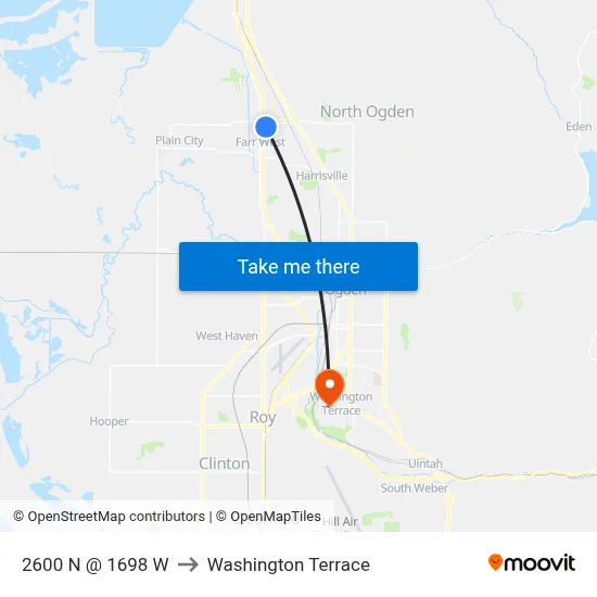 2600 N @ 1698 W to Washington Terrace map