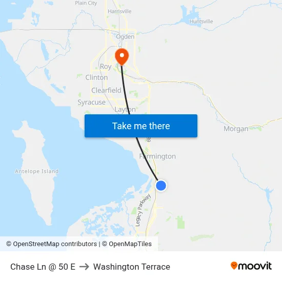 Chase Ln @ 50 E to Washington Terrace map