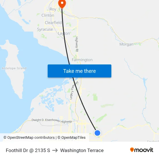 Foothill Dr @ 2135 S to Washington Terrace map
