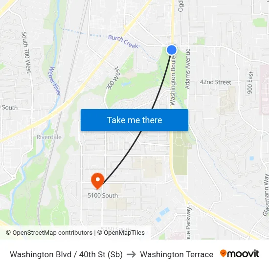 Washington Blvd / 40th St (Sb) to Washington Terrace map