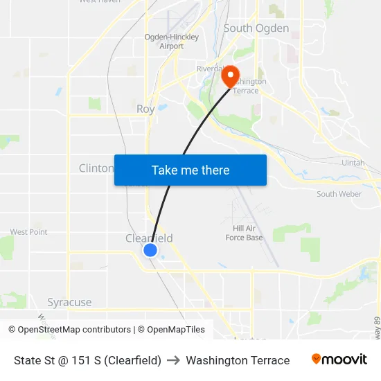 State St @ 151 S   (Clearfield) to Washington Terrace map