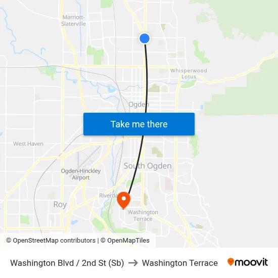 Washington Blvd / 2nd St (Sb) to Washington Terrace map