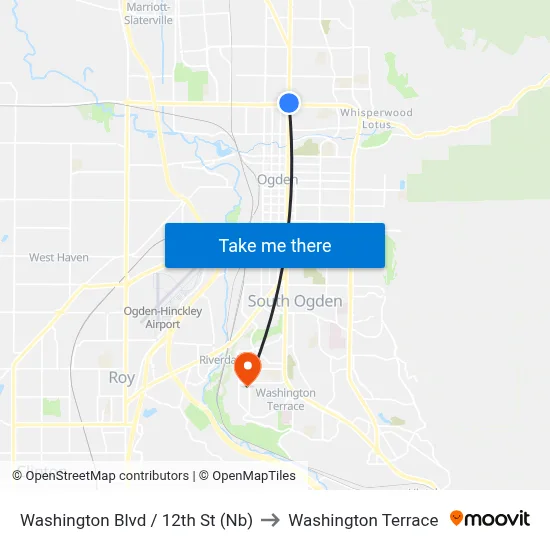 Washington Blvd / 12th St (Nb) to Washington Terrace map