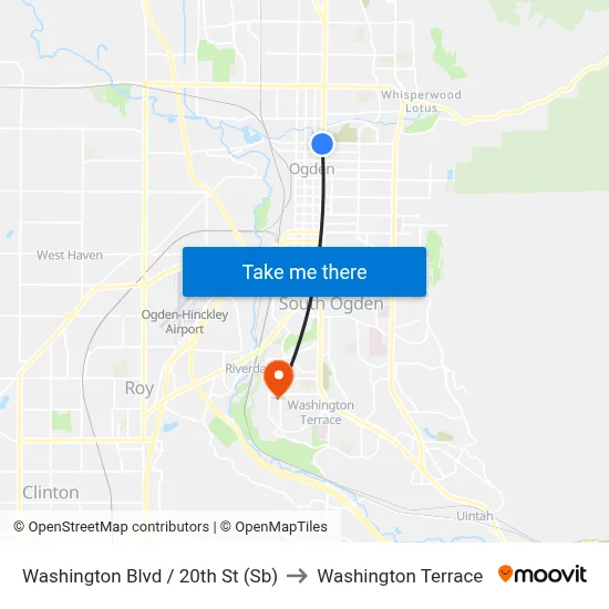 Washington Blvd / 20th St (Sb) to Washington Terrace map
