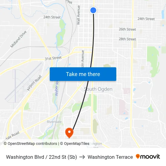 Washington Blvd / 22nd St (Sb) to Washington Terrace map