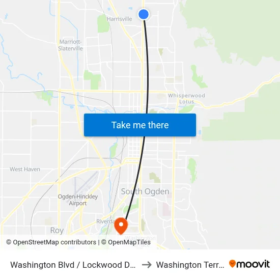 Washington Blvd / Lockwood Dr (Nb) to Washington Terrace map