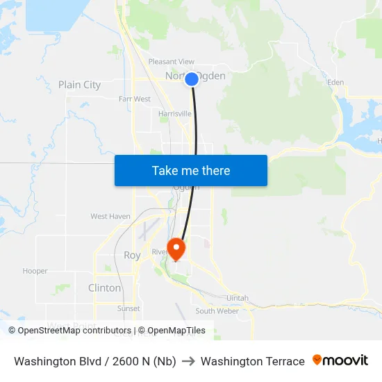 Washington Blvd / 2600 N (Nb) to Washington Terrace map