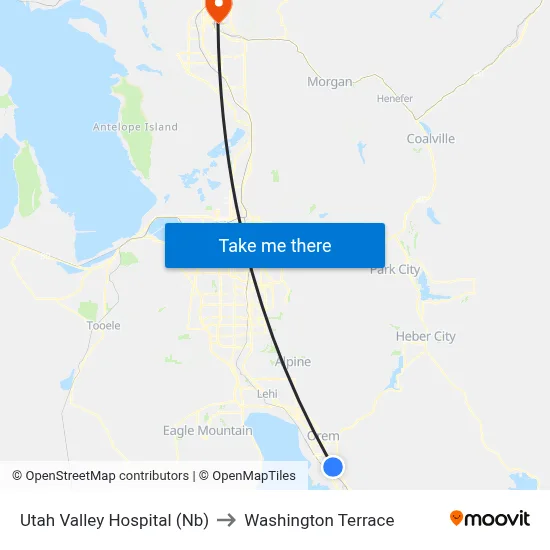 Utah Valley Hospital (Nb) to Washington Terrace map