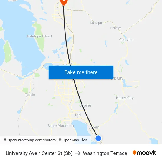 University Ave / Center St (Sb) to Washington Terrace map