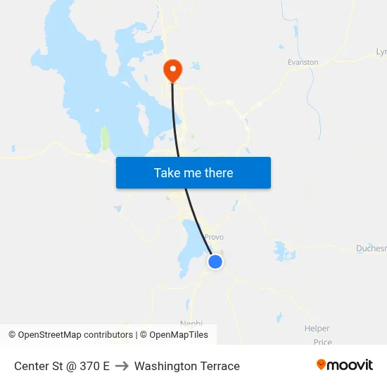 Center St @ 370 E to Washington Terrace map