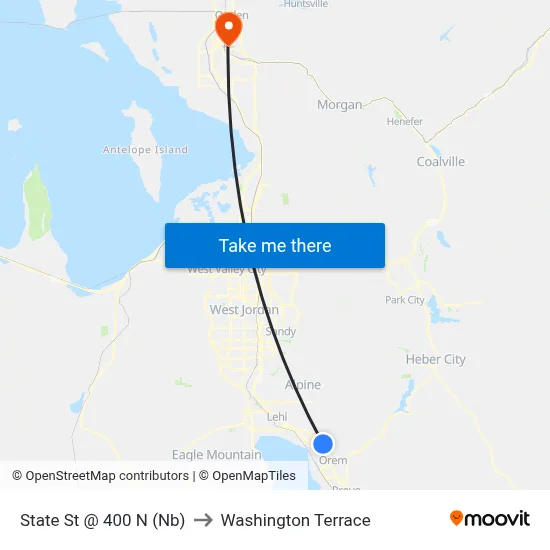 State St @ 400 N (Nb) to Washington Terrace map