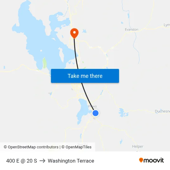 400 E @ 20 S to Washington Terrace map