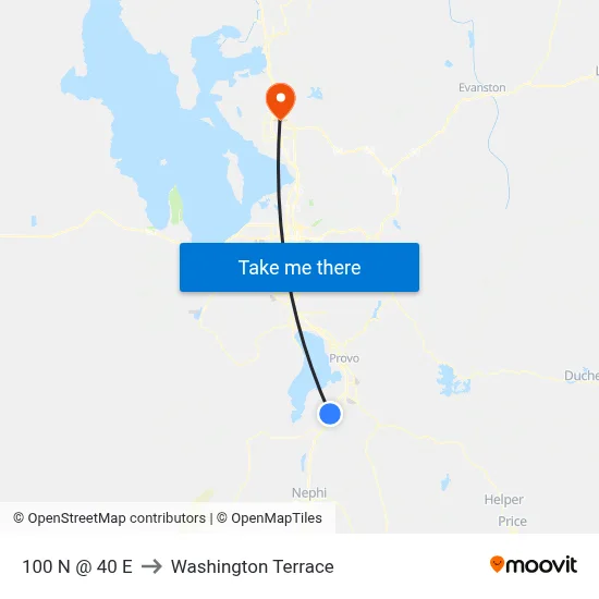 100 N @ 40 E to Washington Terrace map