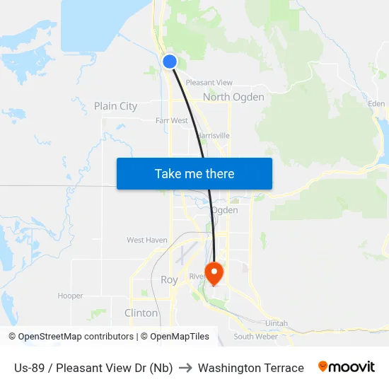 Us-89 / Pleasant View Dr (Nb) to Washington Terrace map