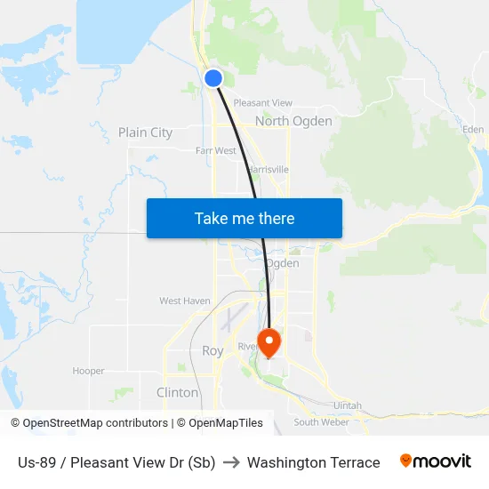 Us-89 / Pleasant View Dr (Sb) to Washington Terrace map