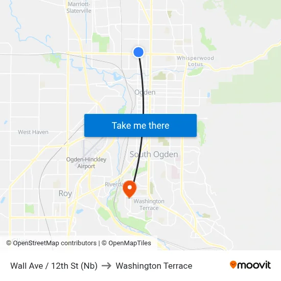 Wall Ave / 12th St (Nb) to Washington Terrace map