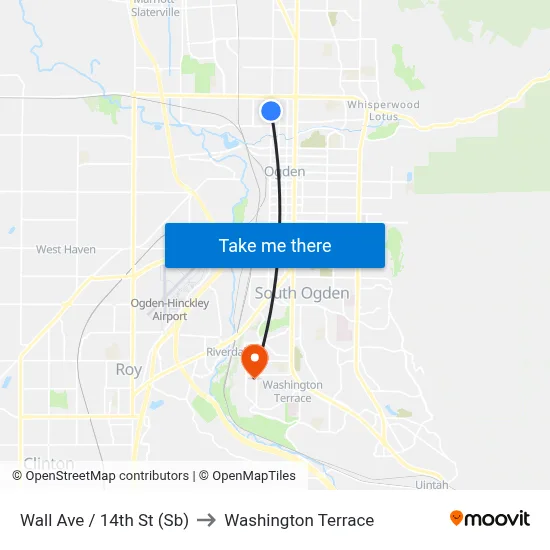 Wall Ave / 14th St (Sb) to Washington Terrace map