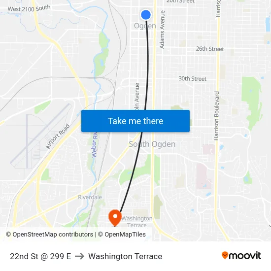 22nd St @ 299 E to Washington Terrace map
