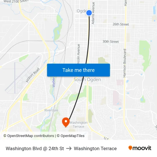 Washington Blvd @ 24th St to Washington Terrace map