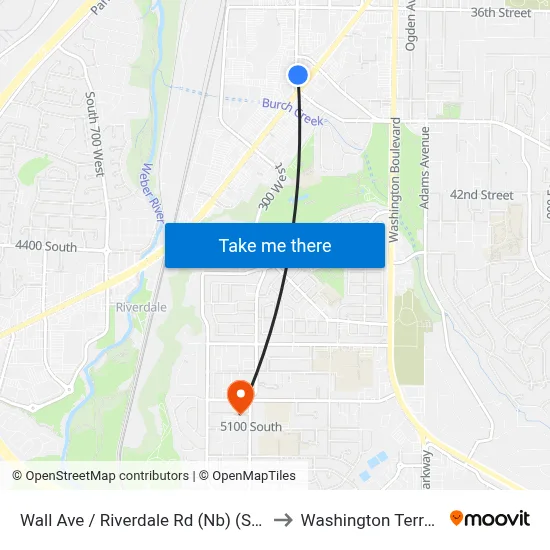 Wall Ave / Riverdale Rd (Nb) (S. Og to Washington Terrace map