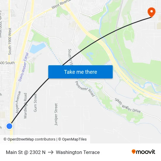 Main St @ 2302 N to Washington Terrace map