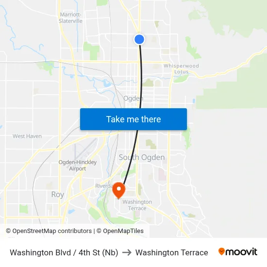 Washington Blvd / 4th St (Nb) to Washington Terrace map