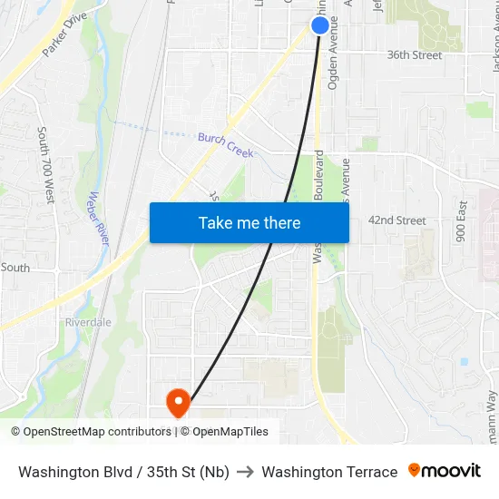 Washington Blvd / 35th St (Nb) to Washington Terrace map