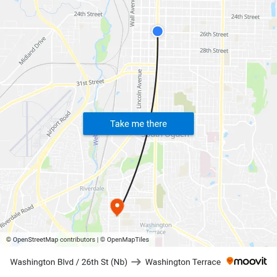 Washington Blvd / 26th St (Nb) to Washington Terrace map