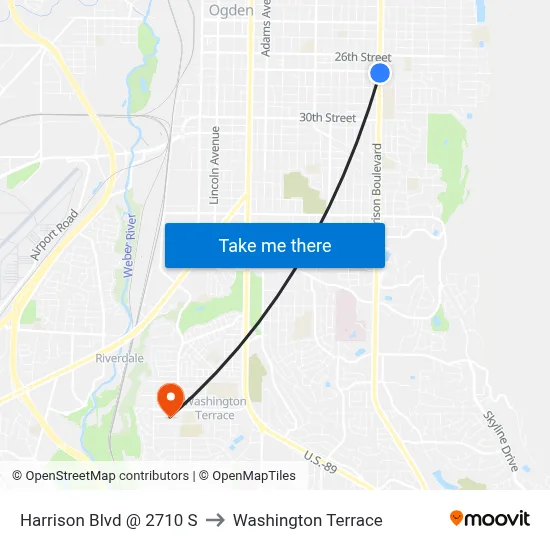Harrison Blvd @ 2710 S to Washington Terrace map