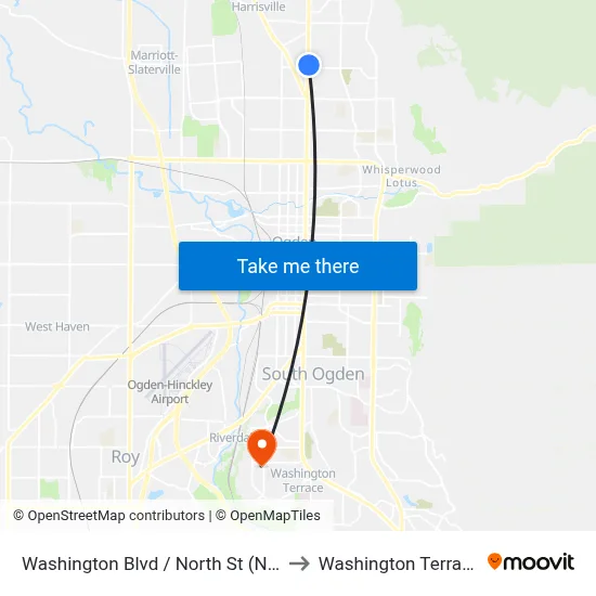 Washington Blvd / North St (Nb) to Washington Terrace map