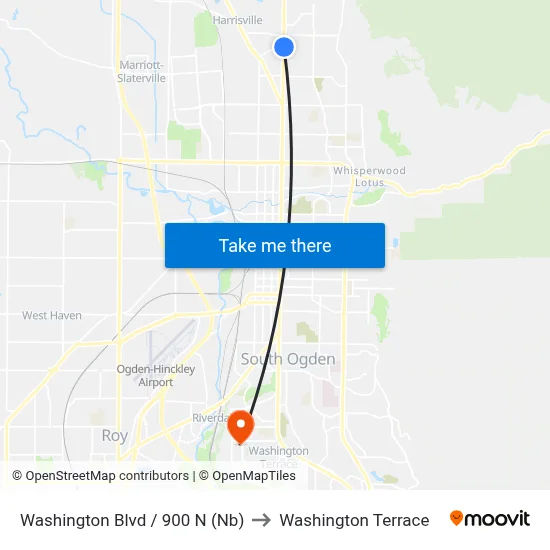 Washington Blvd / 900 N (Nb) to Washington Terrace map
