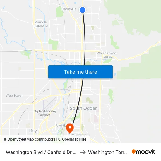 Washington Blvd / Canfield Dr (Nb) to Washington Terrace map