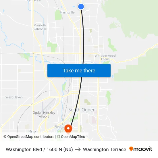 Washington Blvd / 1600 N (Nb) to Washington Terrace map