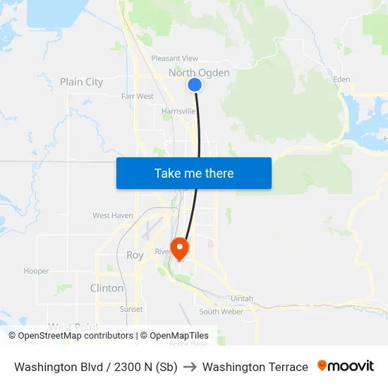 Washington Blvd / 2300 N (Sb) to Washington Terrace map