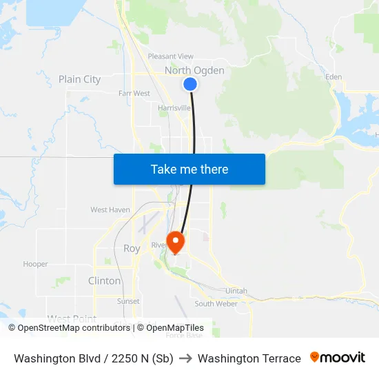 Washington Blvd / 2250 N (Sb) to Washington Terrace map
