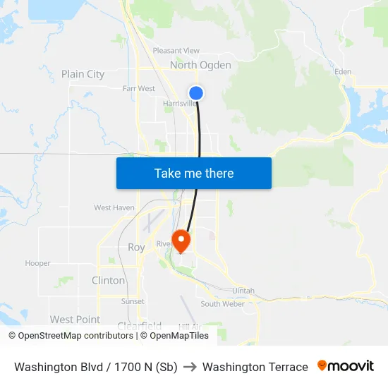 Washington Blvd / 1700 N (Sb) to Washington Terrace map