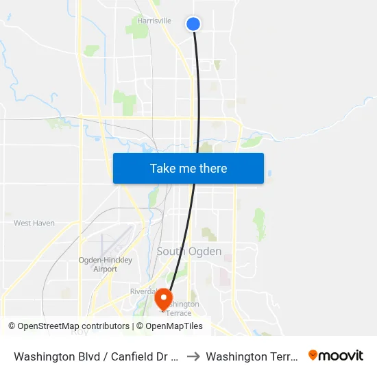 Washington Blvd / Canfield Dr (Sb) to Washington Terrace map