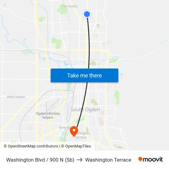 Washington Blvd / 900 N (Sb) to Washington Terrace map