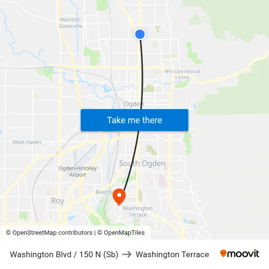 Washington Blvd / 150 N (Sb) to Washington Terrace map