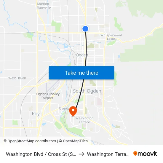 Washington Blvd / Cross St (Sb) to Washington Terrace map