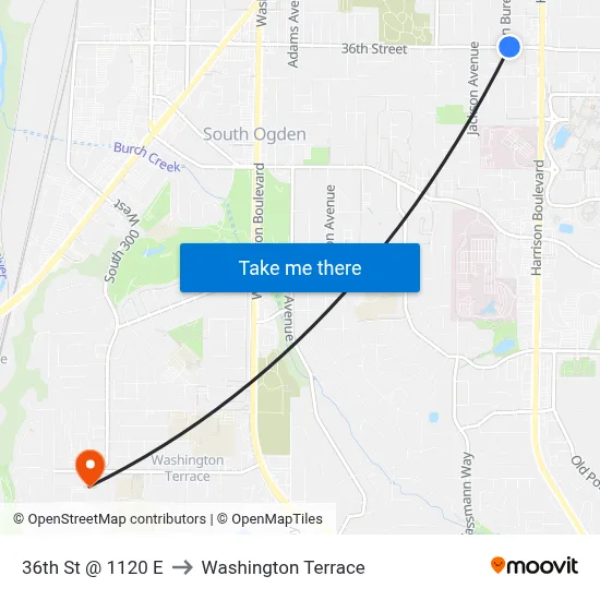 36th St @ 1120 E to Washington Terrace map