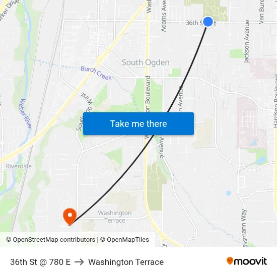36th St @ 780 E to Washington Terrace map
