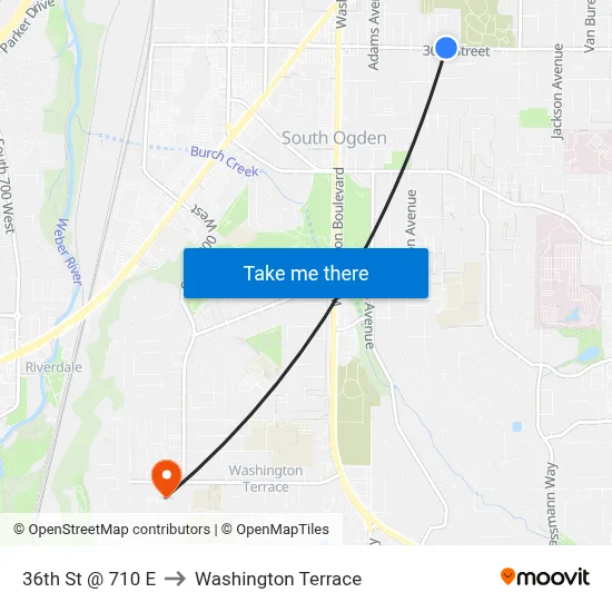 36th St @ 710 E to Washington Terrace map