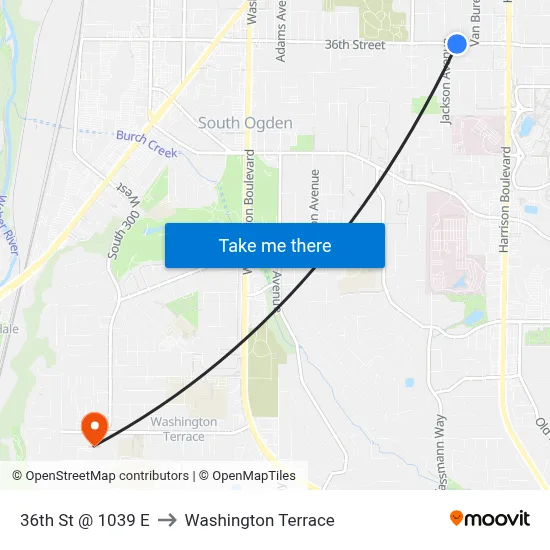 36th St @ 1039 E to Washington Terrace map