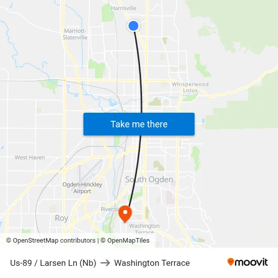 Us-89 / Larsen Ln (Nb) to Washington Terrace map