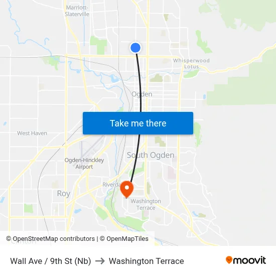 Wall Ave / 9th St (Nb) to Washington Terrace map